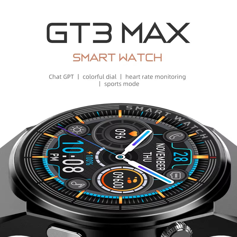 Trending Products 2024 New Arrivals GT3 Max Sports Custom Dial NFC Offline Payment Updated round AMOLED Smartwatch Smart Watch 9